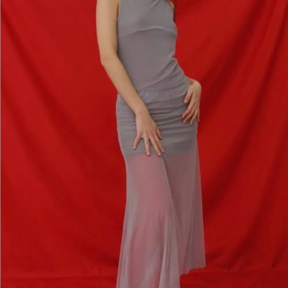 find me now/lisa says gah 2 way mesh midi skirt